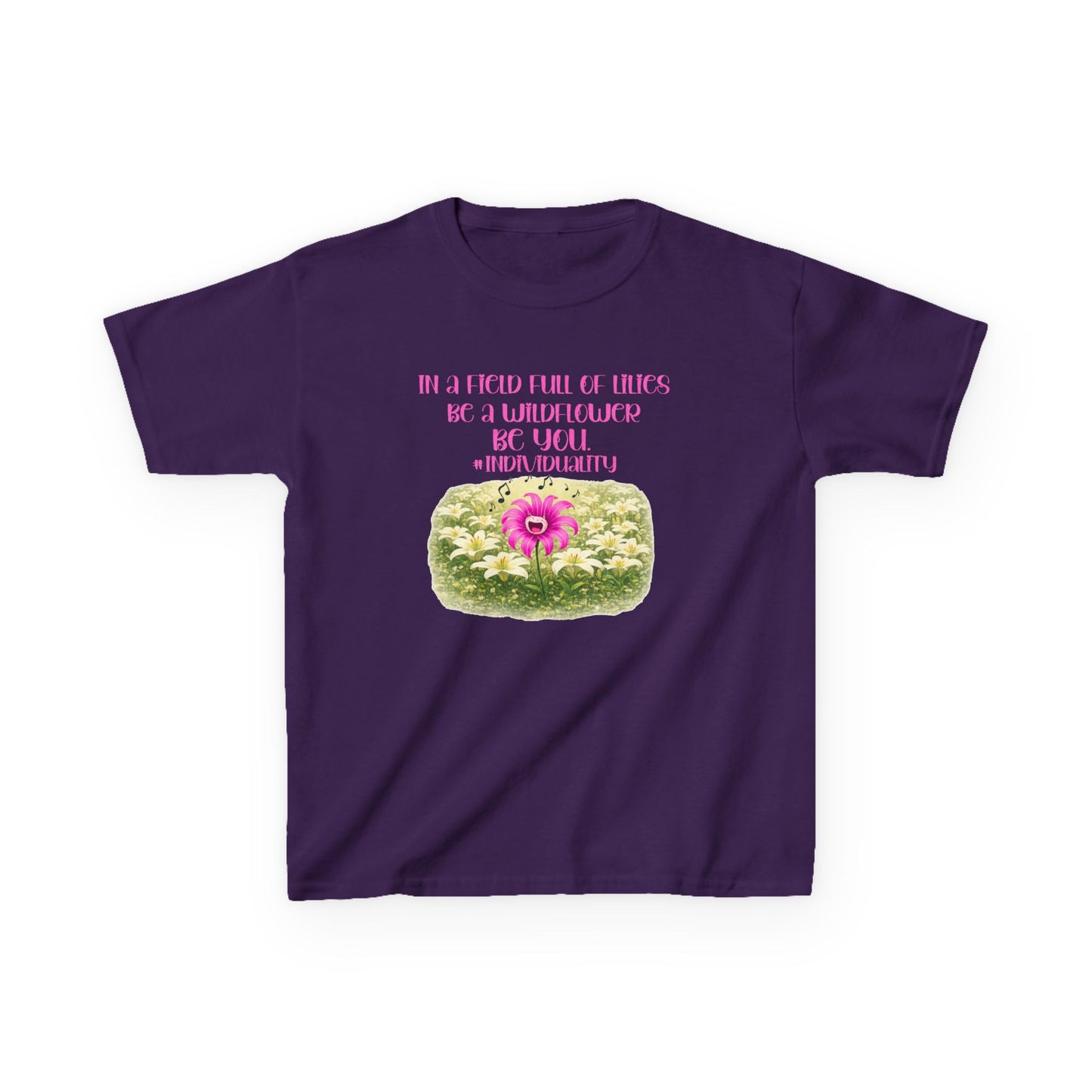 Kids Floral Tee — "Be a Friend Full of Smiles" Inspirational Flower Shirt