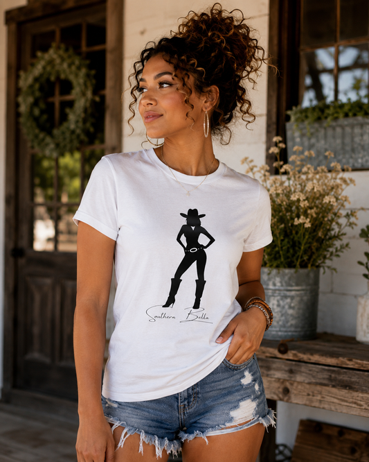 Southern Bella Cowgirl Silhouette T-Shirt — Southern Belle Graphic Tee