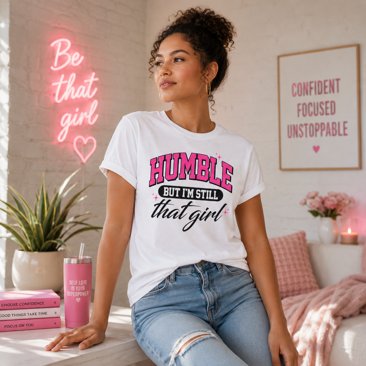 Humble But I’m Still That Girl T-Shirt — Feminine Pink Graphic Tee