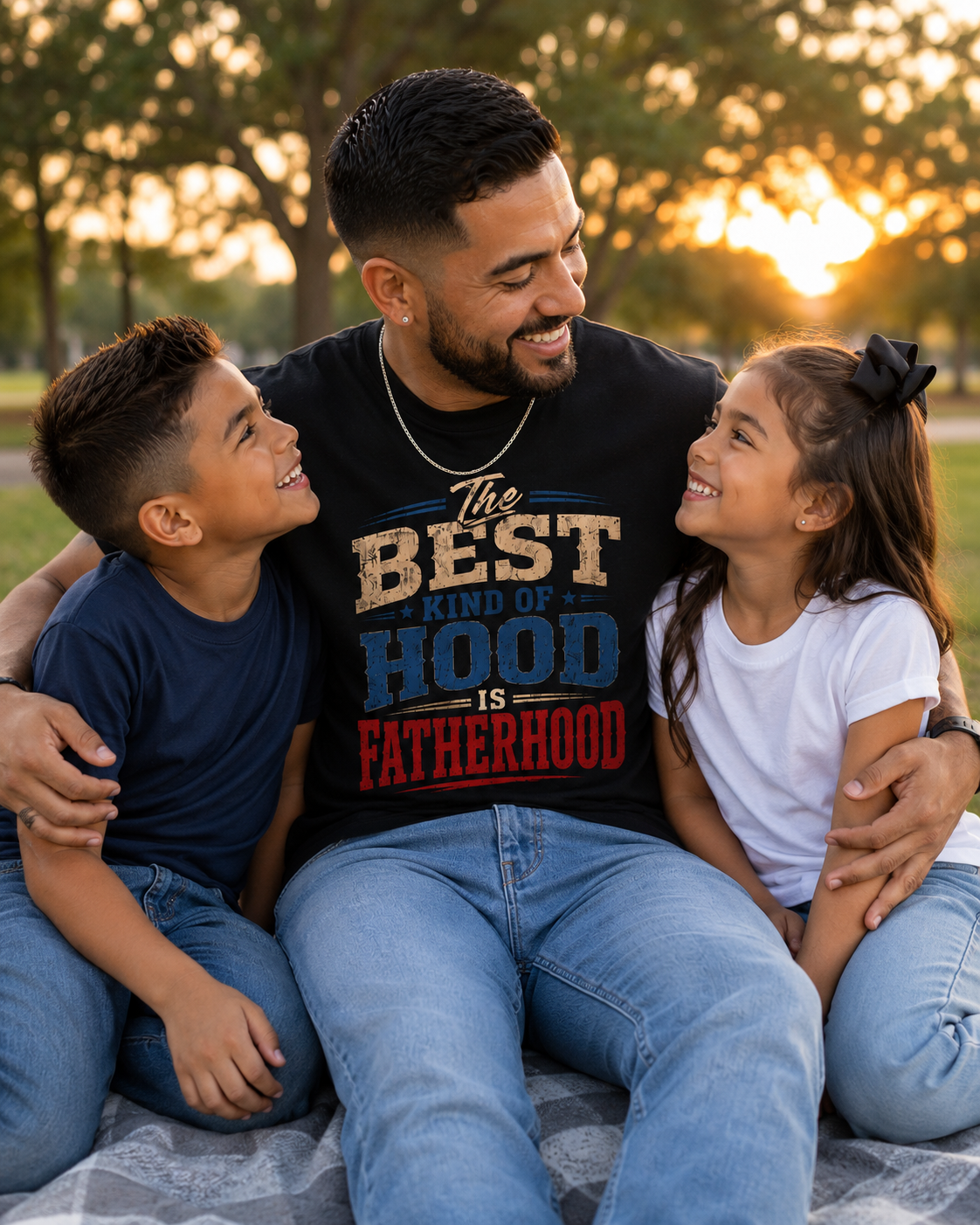 Fatherhood Tee — "The Best Kind of Hood is Fatherhood" Vintage Graphic T-Shirt