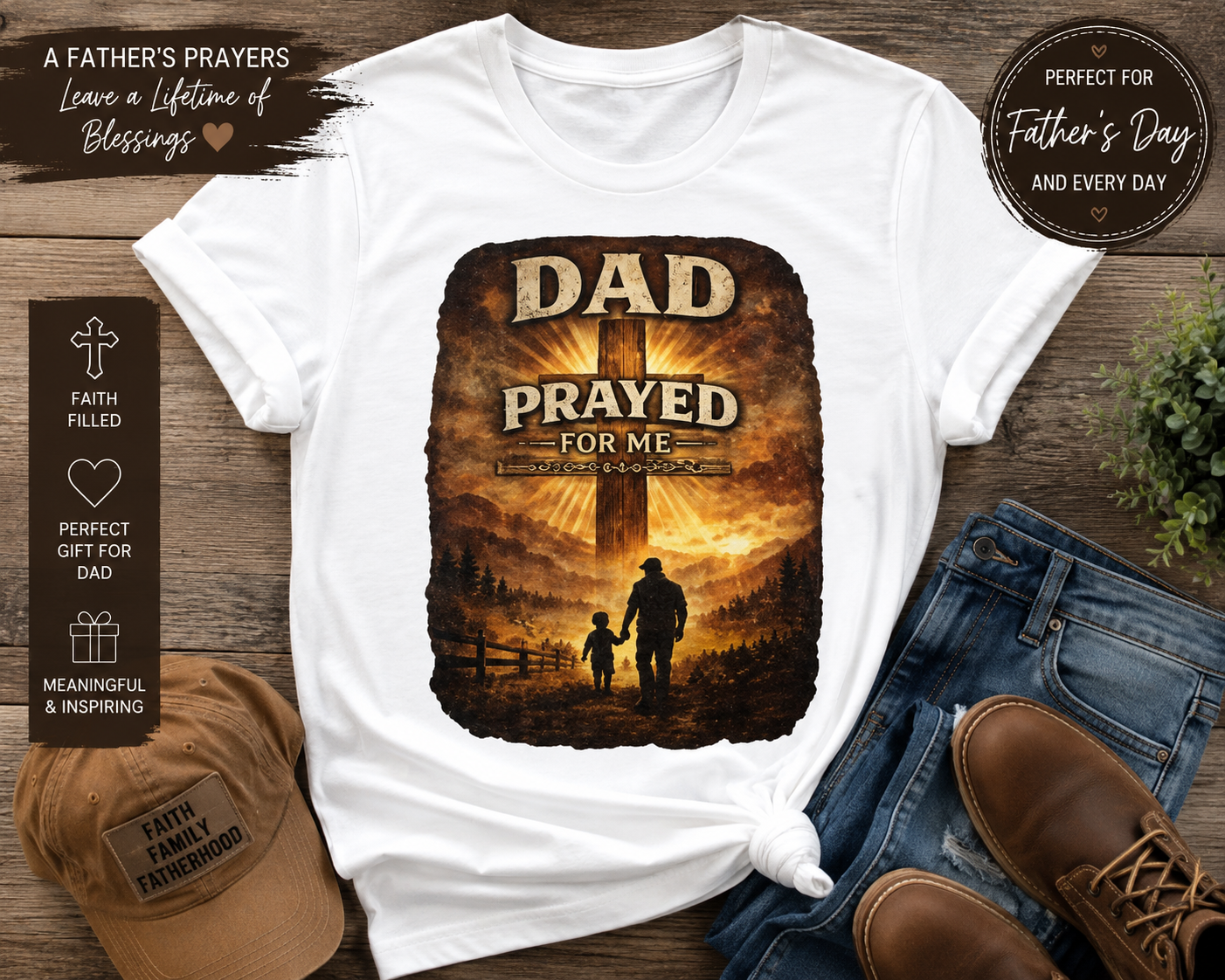 Dad Prayed For Me T-Shirt — Father & Faith Inspirational Tee