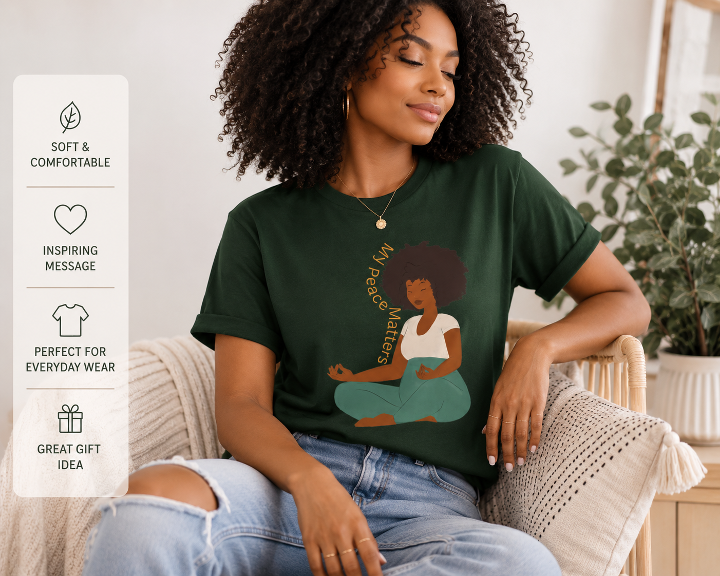 My Peace Matter, Meditative Vibes | Mindfulness Apparel, Yoga Shirt, Relaxation Wear, Gift for Her, Inspirational Tee