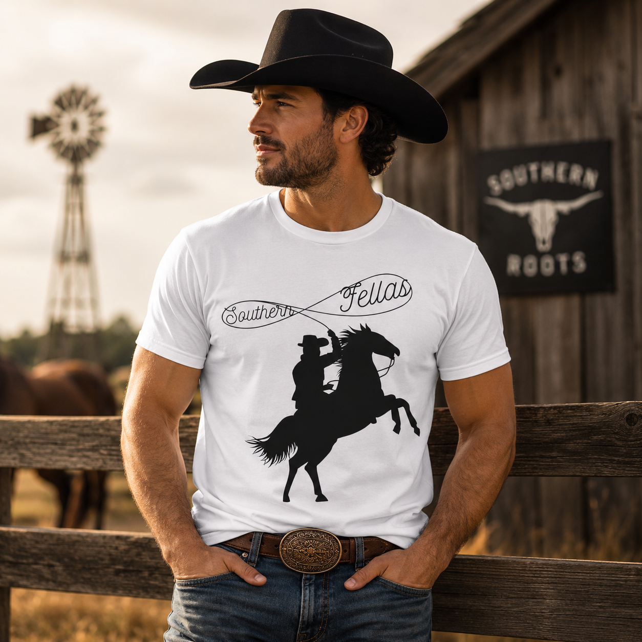 Southern Fellas Cowboy Silhouette Graphic Tee