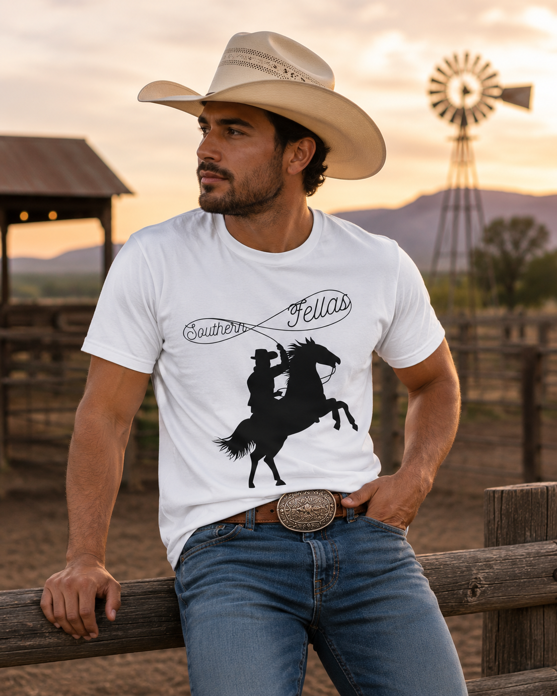 Southern Fellas Cowboy Silhouette Graphic Tee