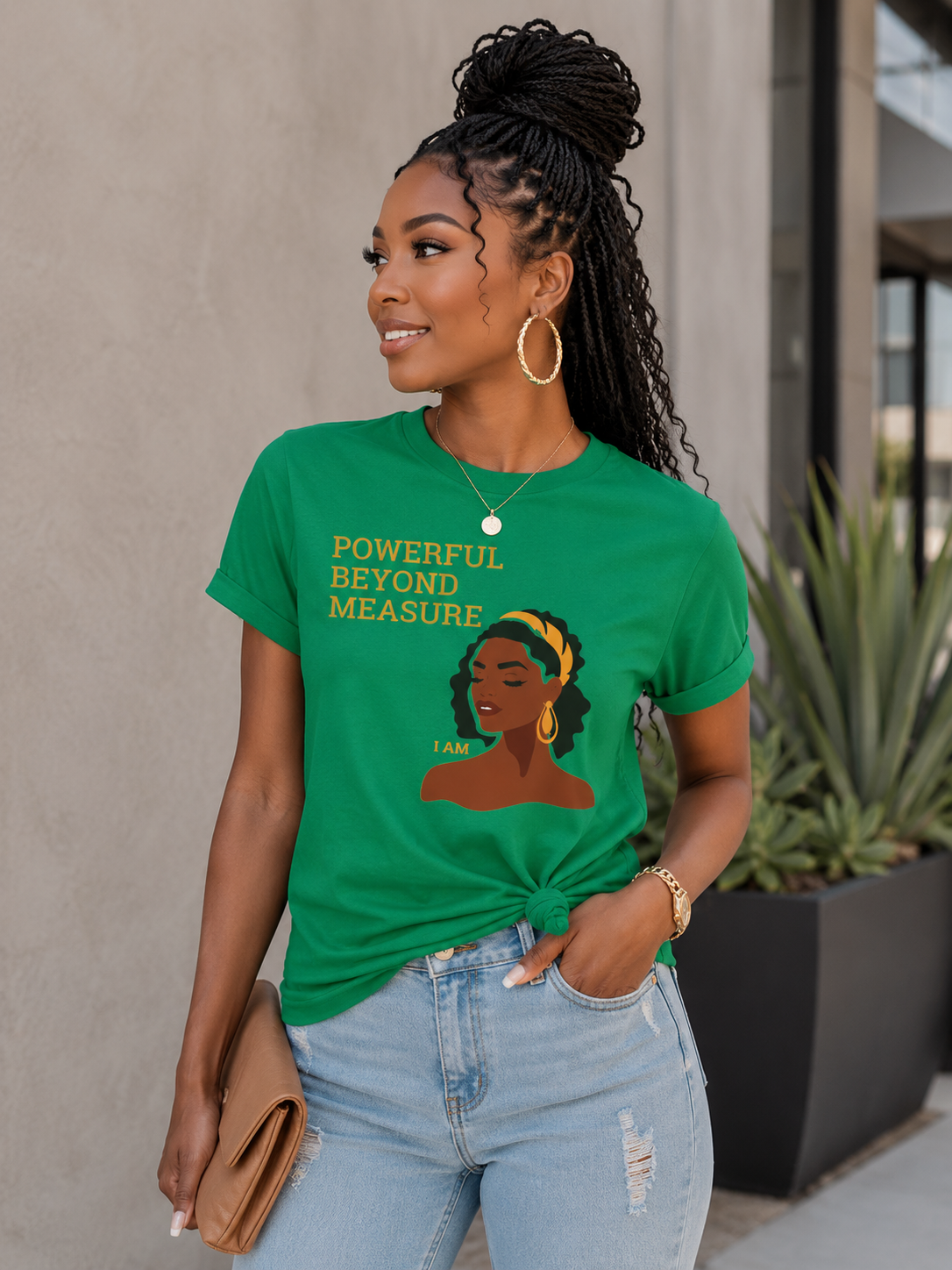Powerful Beyond Measure T-Shirt — Black Woman Empowerment Graphic Tee