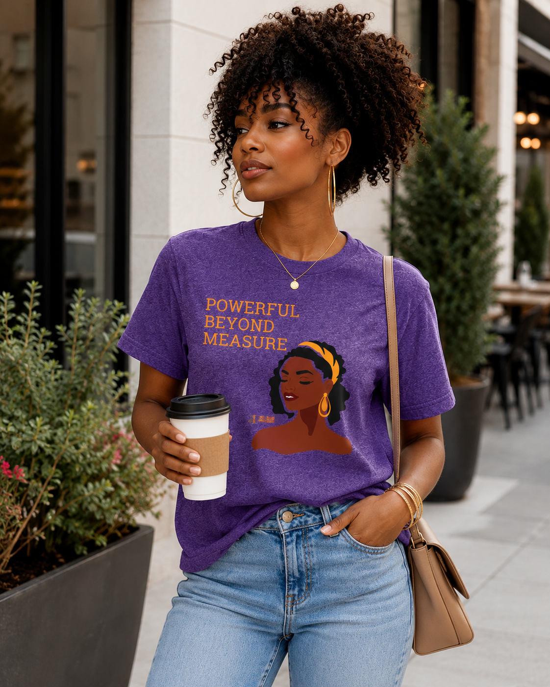 Powerful Beyond Measure T-Shirt — Black Woman Empowerment Graphic Tee