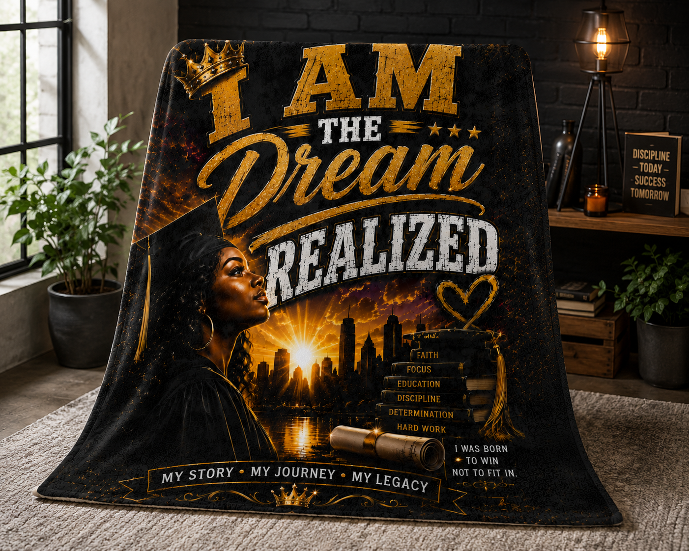 I Am The Dream Realized Microfiber Blanket — Graduation Inspirational Throw