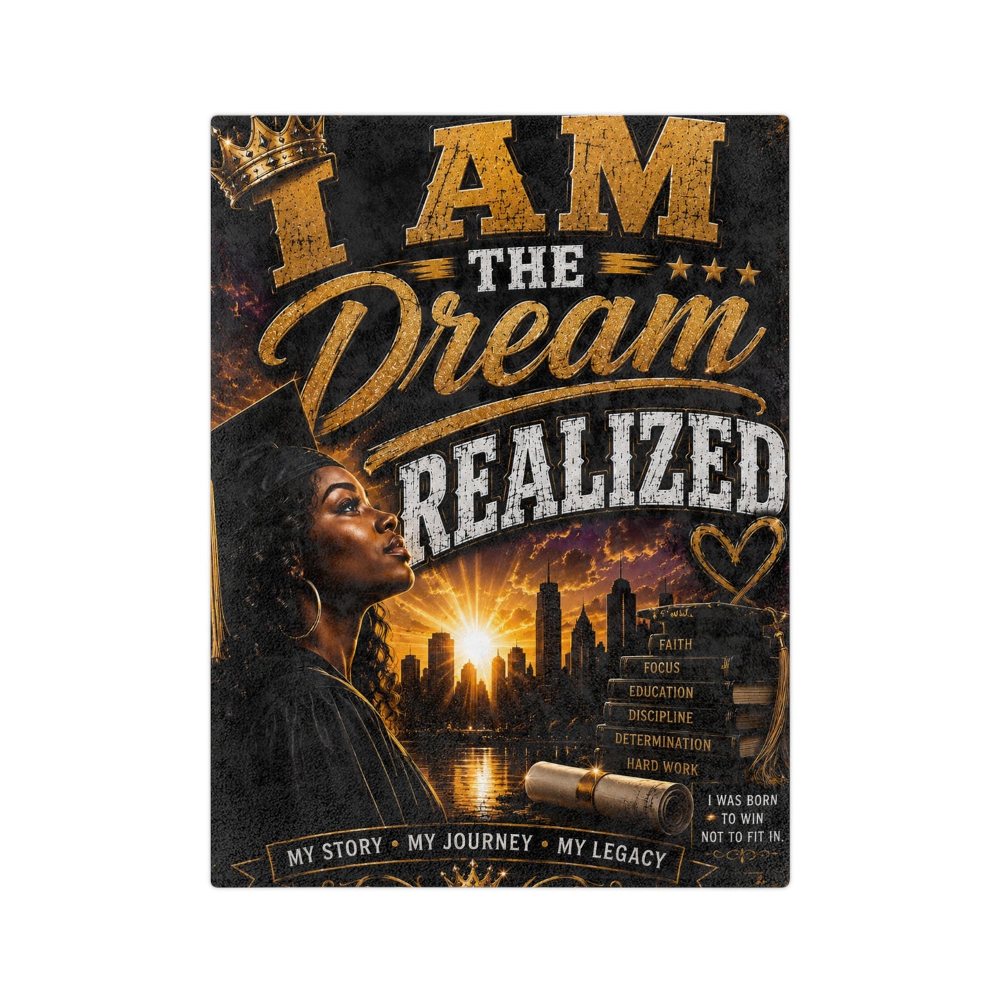 I Am The Dream Realized Microfiber Blanket — Graduation Inspirational Throw