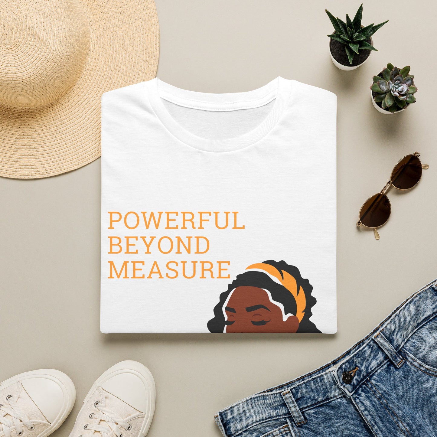 Powerful Beyond Measure T-Shirt — Black Woman Empowerment Graphic Tee