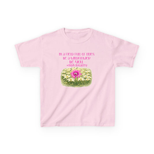 Kids Floral Tee — "Be a Friend Full of Smiles" Inspirational Flower Shirt